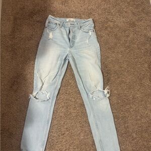 Abercrombie & Fitch Light Blue Distressed Skinny Jeans